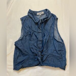 Active USA Denim size small blue button down tank top